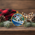 Cross Country Ski Ornament in Winter Setting